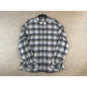 REI Co-op Mens Sahara Plaid Hiking Shirt Grey Large Long Sleeve Small Pull